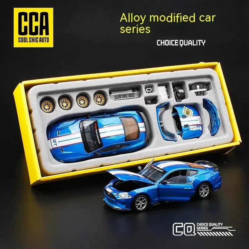 CCA DIY Customizable One to Forty Three Scale Ford Mustang Alloy Car Model Kit for Hobbyists and Enthusiasts