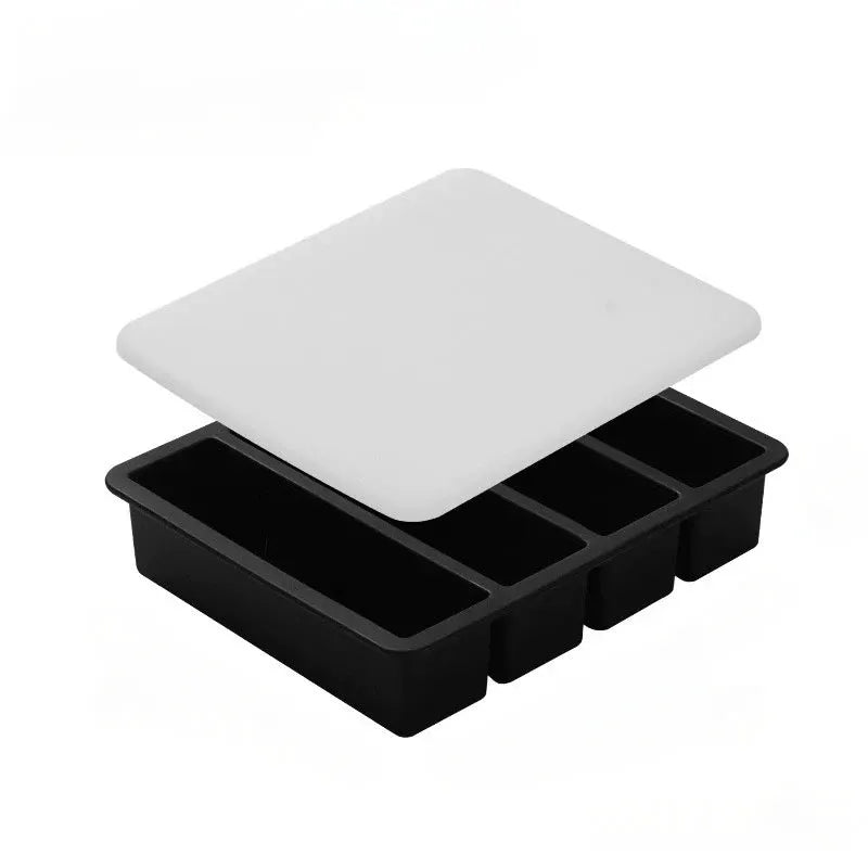 4 Grid Giant Silicone Ice Cube Tray Long Strip For Whiskey Barware Non Toxic Durable Large Ice Cubes