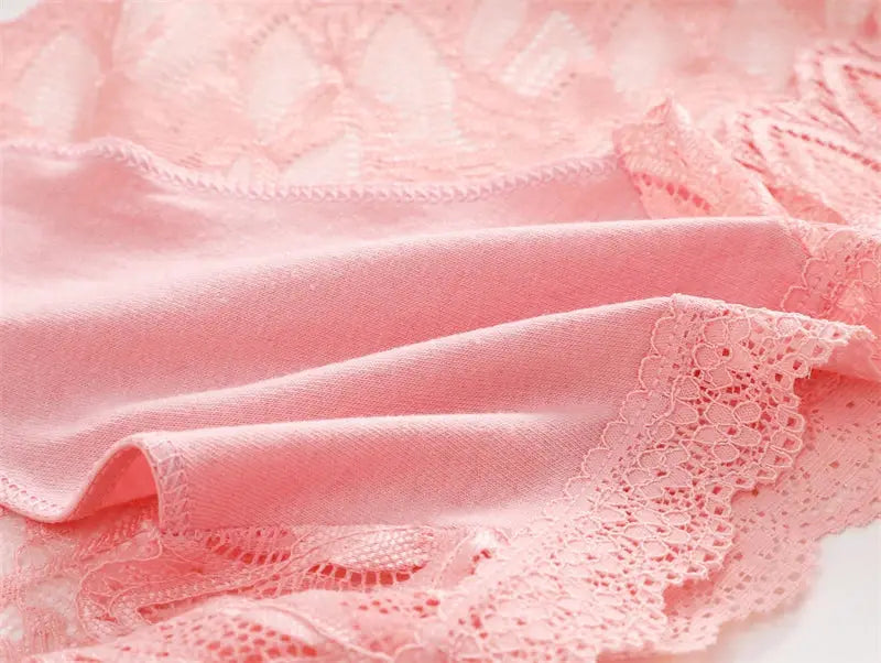 Simples Market pink lace low-waist floral panties, 3-pack, breathable soft underwear