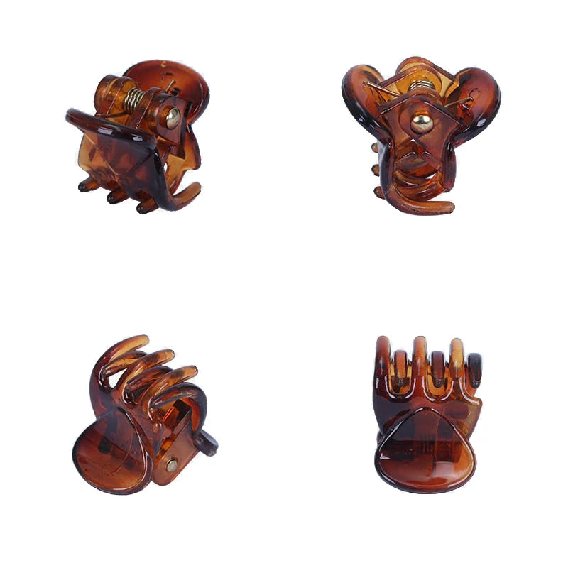 NovaHair Small Hair Claw Clips 1.5cm Assorted Black Brown Transparent Mini Claws For Kids And Women Secure Hold