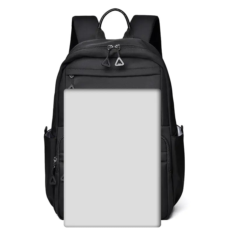 Laptop backpack by Simples Market, black with multiple pockets and padded straps