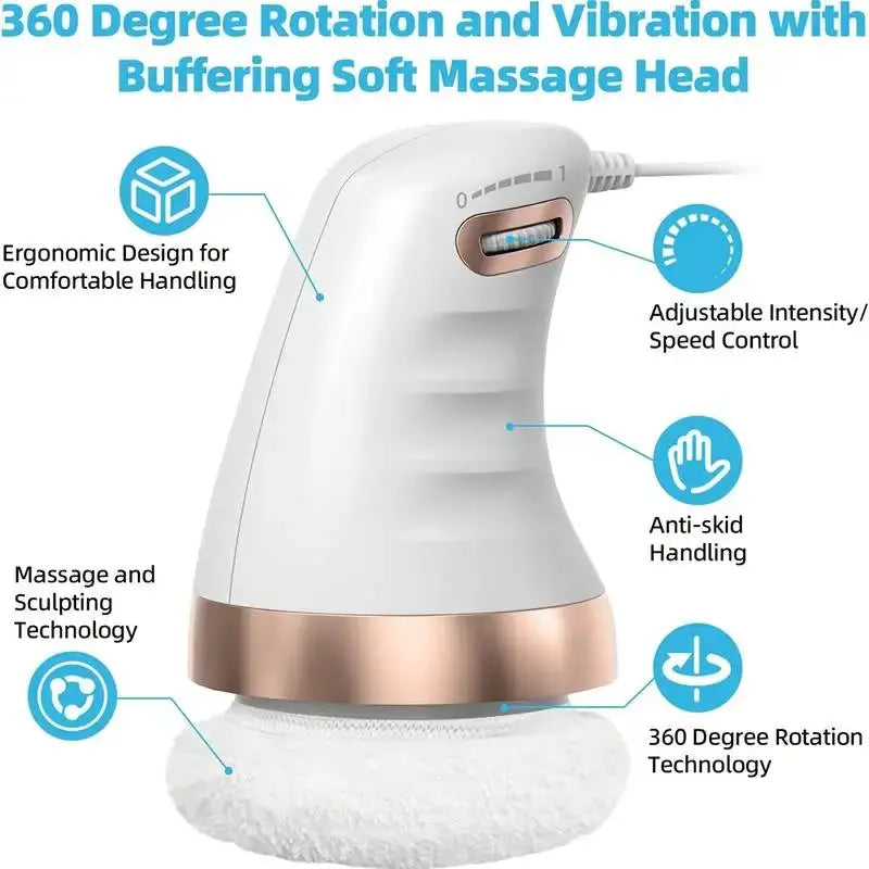 Simples Market Cellulite Massager handheld electric massage gun in white with rose-gold base