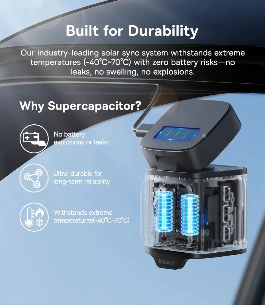 Baseus 3K Dash Cam VD1 Front Rear GPS Supercapacitor Parking