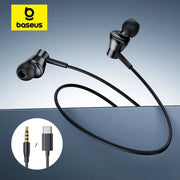 Baseus Encok CZ11 HZ11 Wired Earphones Type C 3.5mm Jack with Mic 10mm Driver Clear Sound and Bass