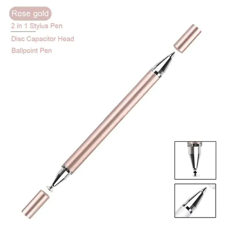 Rose gold 2-in-1 stylus and ballpoint pen for touchscreens