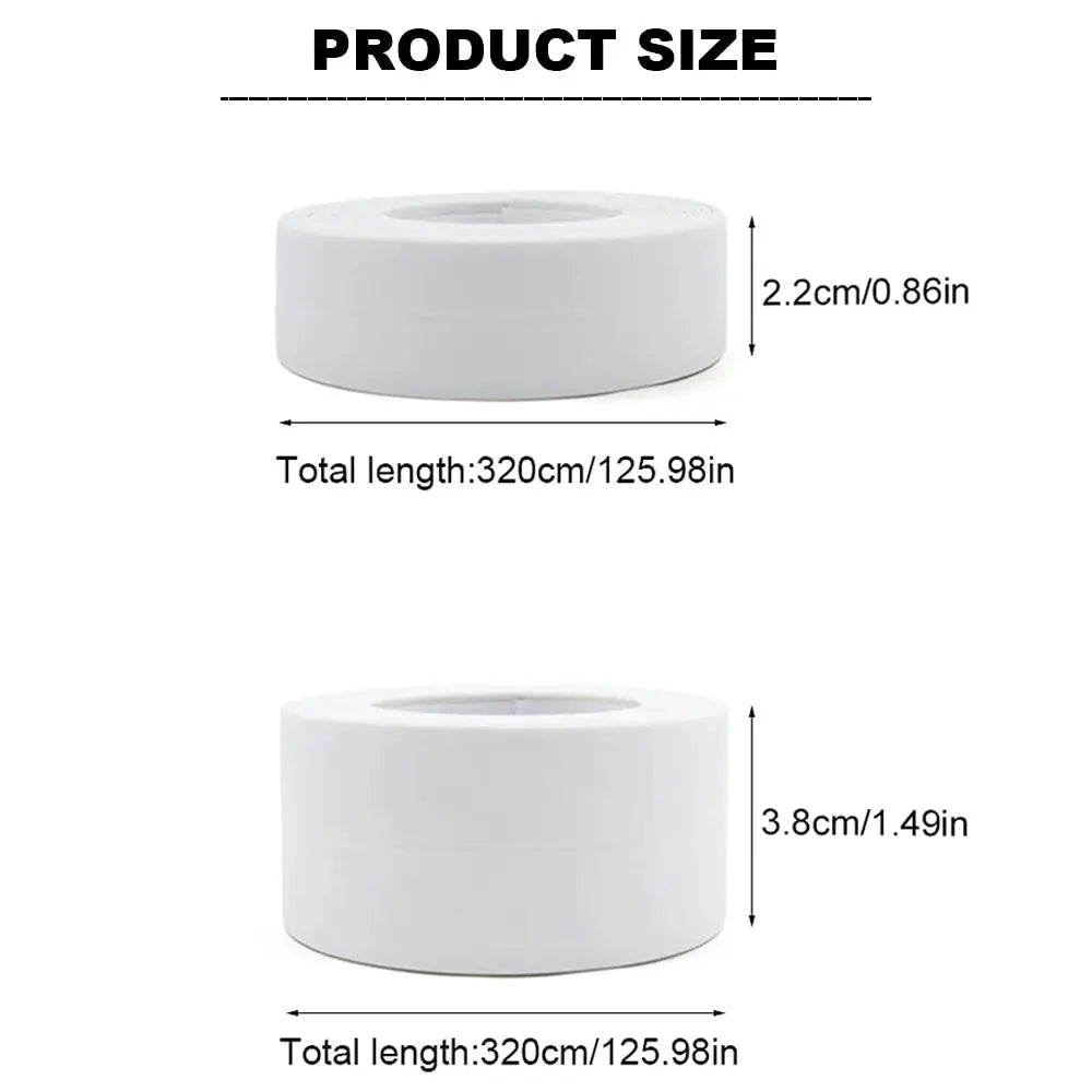 3.2M Self Adhesive Sealing Tape PVC Oil Proof Kitchen Sink Edge Caulk Tape Waterproof Bathroom Toilet Corner Sticker