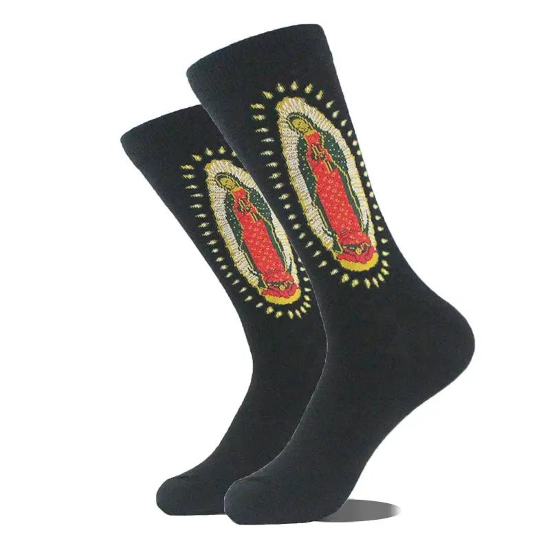 Cotton Happy Funny Socks For Men Women Unisex Crew Socks Alien Planet Shark Dinosaur Novelty Design