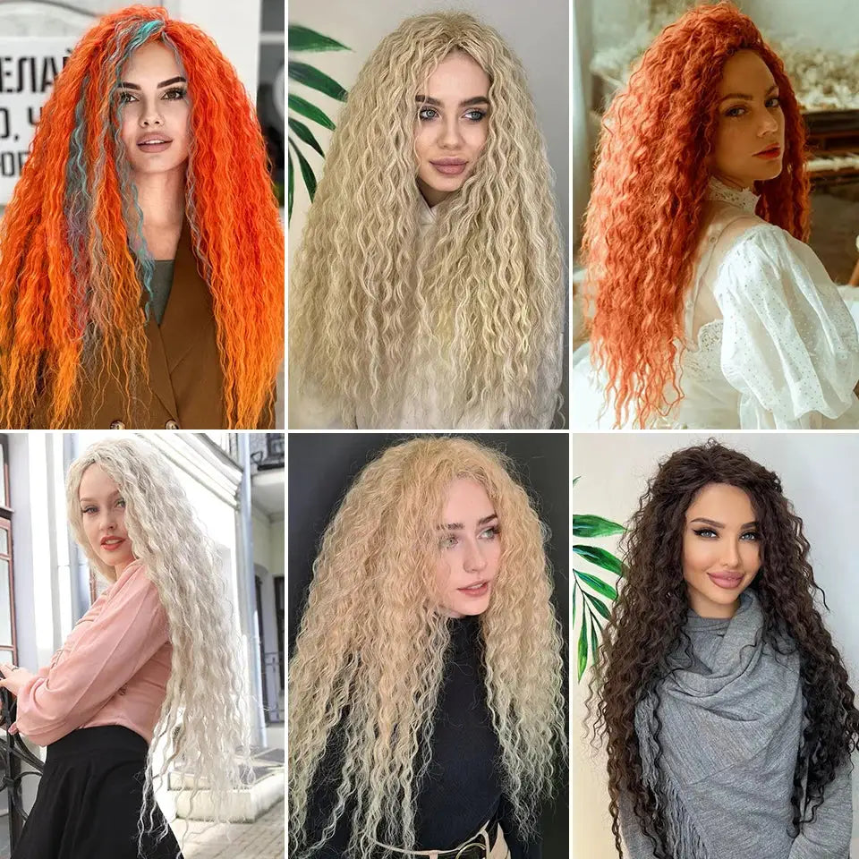 Simples Market Ariel Curl crochet braids hair extensions - 6 color options: orange, blonde, copper, platinum, light blonde, dark brown