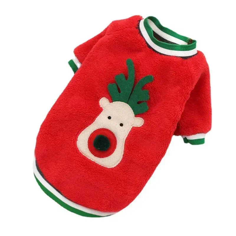 Dog Christmas Clothes Winter Warm Coat Hoodie For Small To Medium Dogs And Cats Elk And Santa Claus Prints Costume