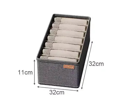 Underwear organizer drawer, gray fabric foldable closet storage box for socks and underwear by Simples Market