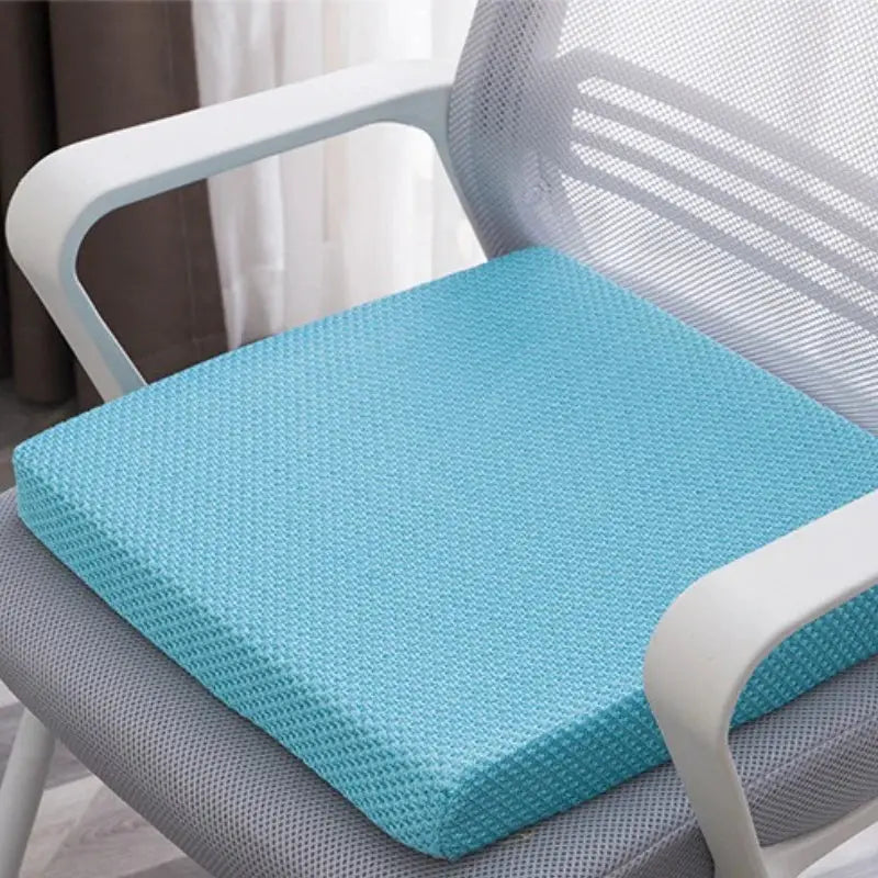 SRETNO natural latex chair cushion, blue thick seat pad for office chairs and home use