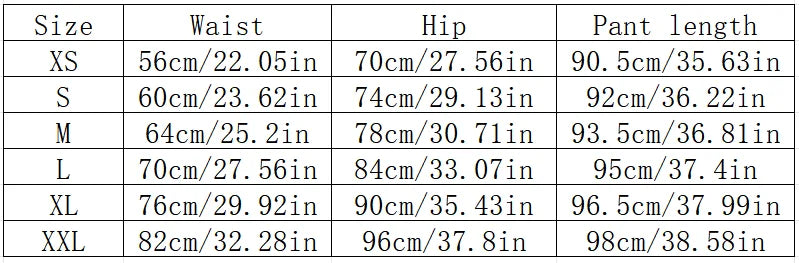 Women's thermal fleece lined leggings size chart by Simples Market showing waist, hip, and pant length for XS–XXL in cm and inches