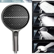 Shower head 15cm black, Simples Market, four spray modes, high-pressure large-flow nozzle