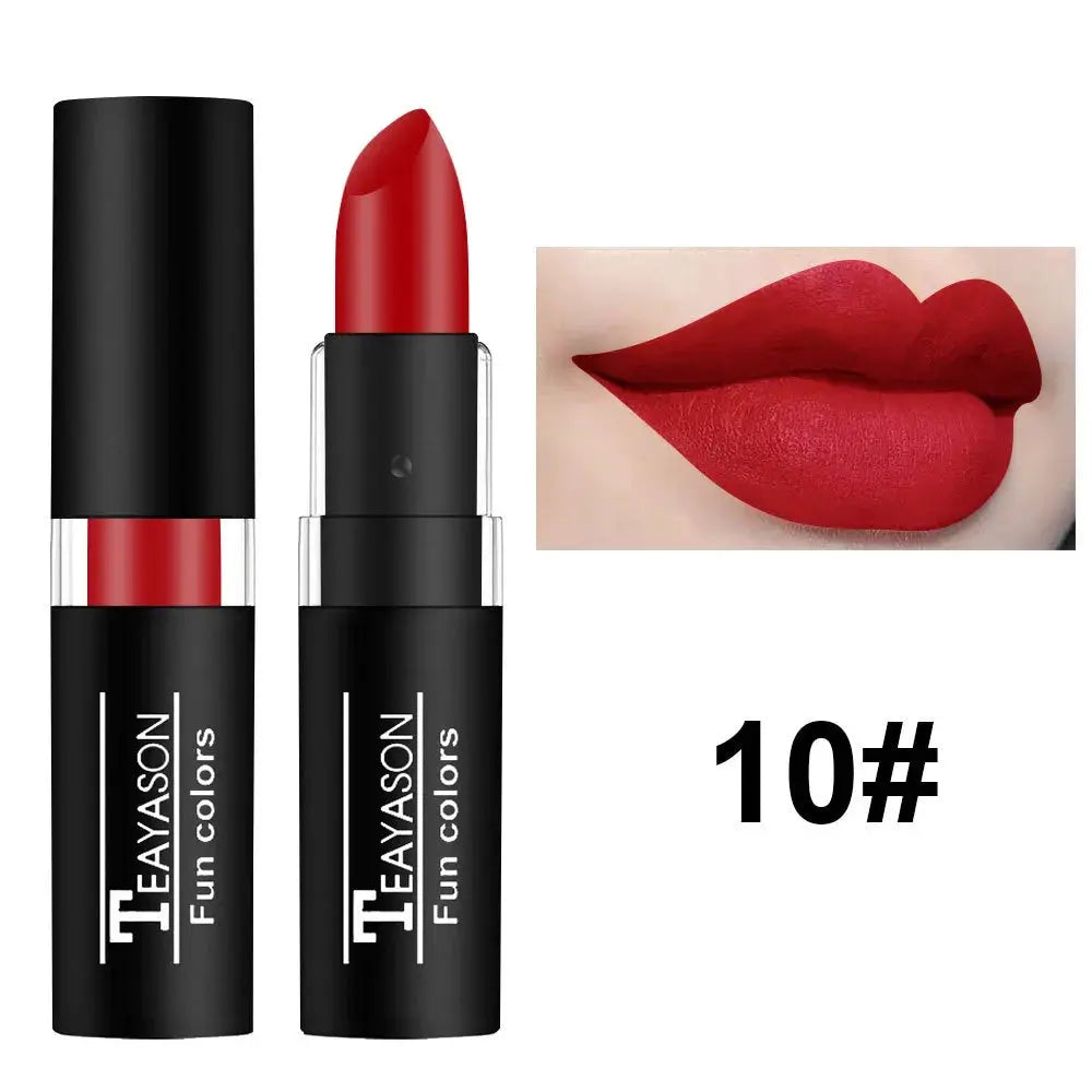 12 Color Matte Lipstick Set Waterproof Long Lasting Lip Color Red Black Blue Purple Green