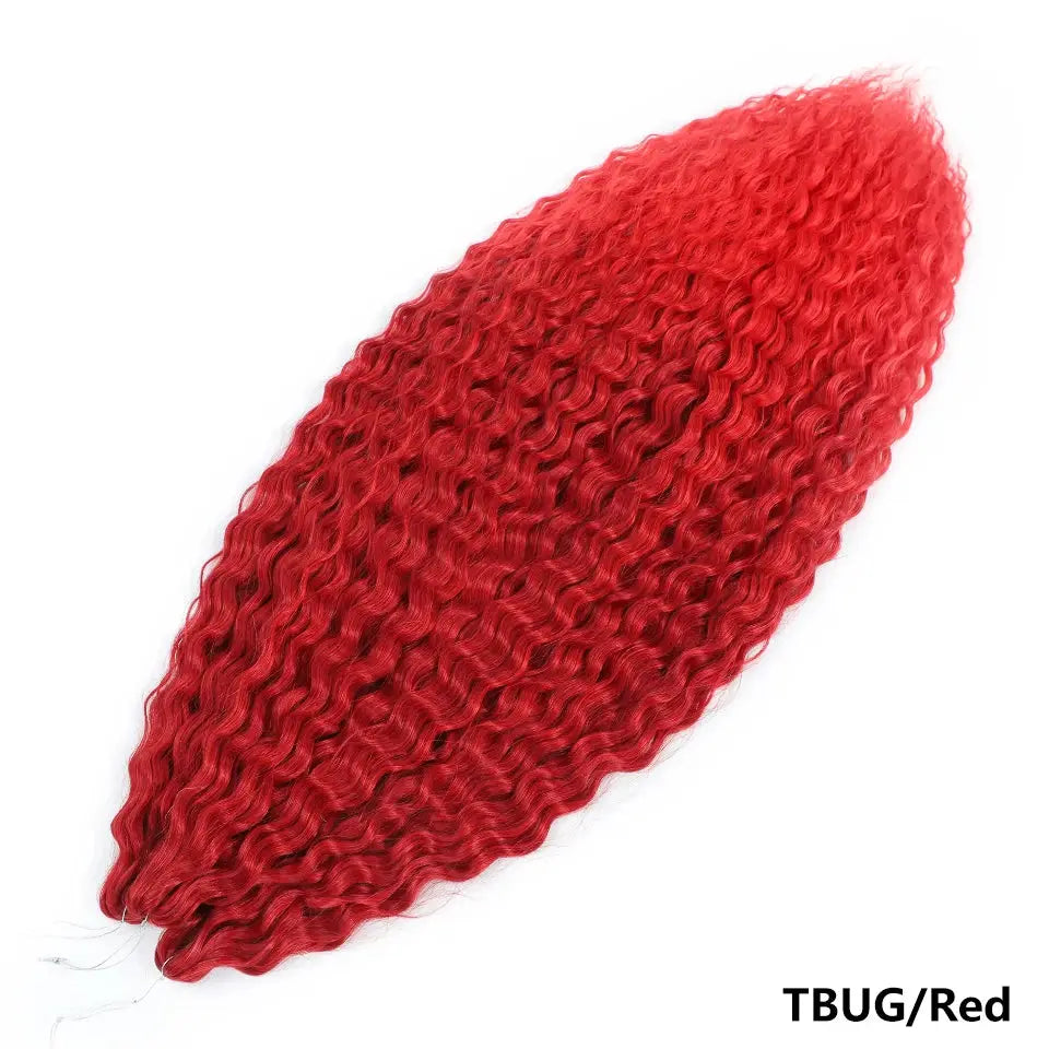 Ariel Curls synthetic crochet hair extensions in red with water-wave curls