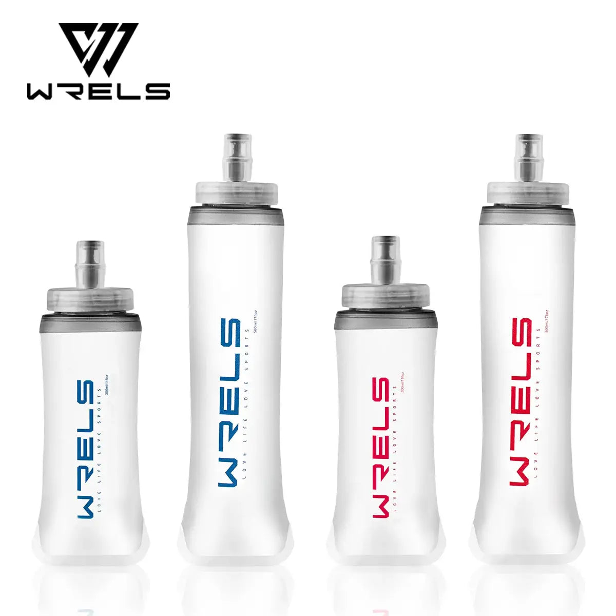 WRELS Collapsible Soft Flask BPA Free Water Bottle For Running Hiking Camping Travel Hydration