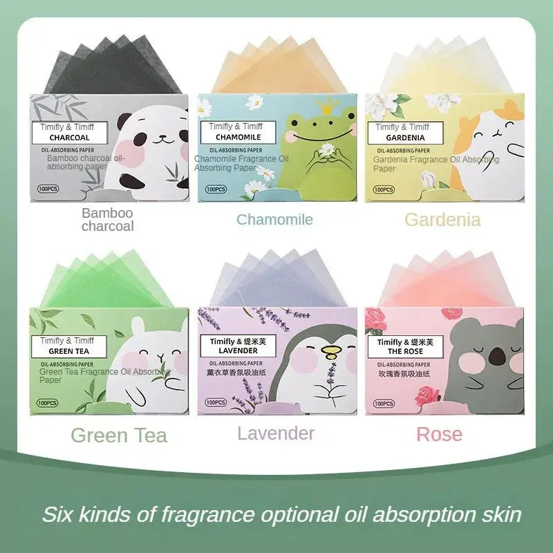 100 Count Fragrance Facial Oil Absorbing Papers For T Zone Oil Control Matte Skin