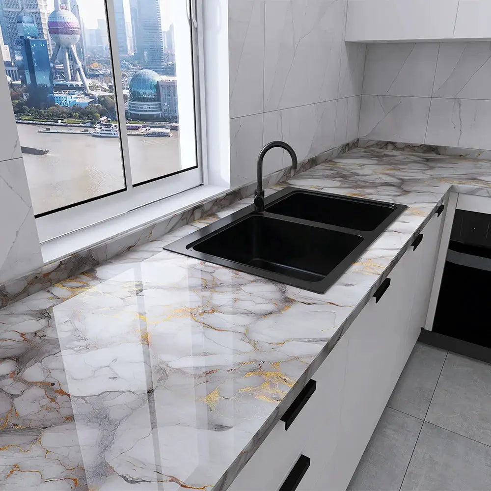 Pearlescent PVC Wallpaper Film Waterproof Self Adhesive Wall Stickers For Kitchen Wardrobe Furniture