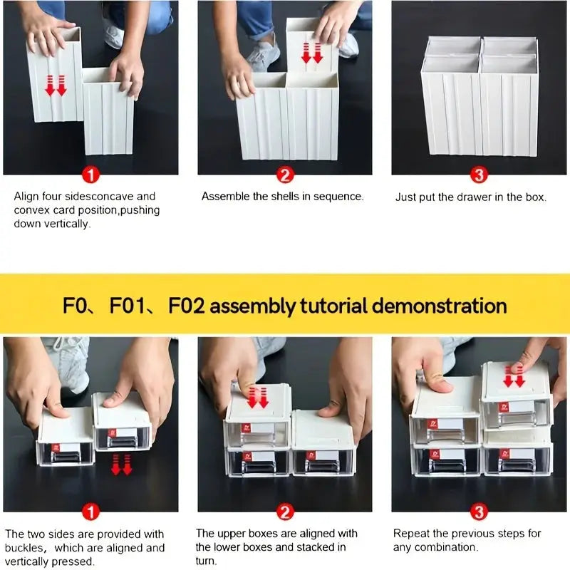 LEADLOONG F1 desktop six-drawer plastic storage organizer in white by Simples Market for hardware parts and components