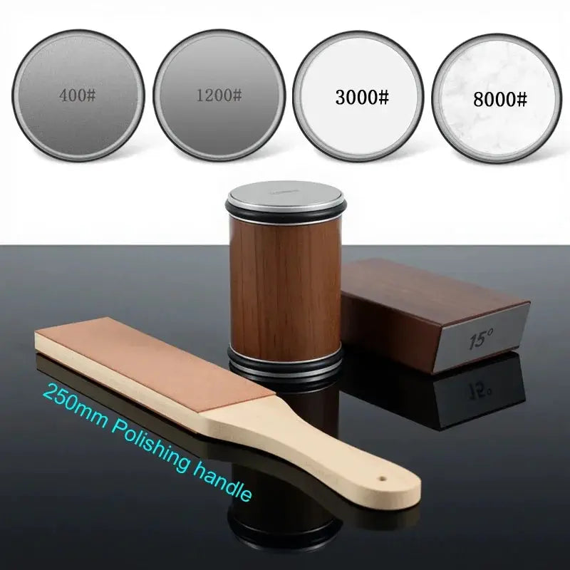 Rolling Knife Sharpener Magnetic Knife Holder With Diamond Sharpening Stone And 15 And 20 Degree Angles Accessory Set