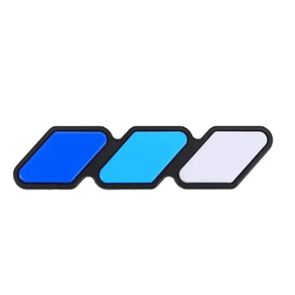 Grille badge emblem with three connected blue color blocks for Toyota vehicles