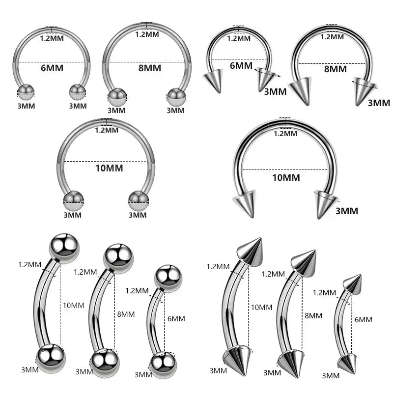 Stainless Steel Horseshoe Fake Nose Ring C Clip Septum Lip Hoop 1Pc For Women Men Jewelry
