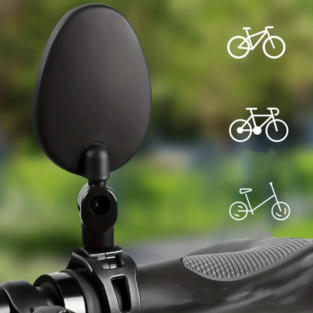 2 Piece Set Bicycle Rearview Mirrors 360 Degree Adjustable Rotatable Universal Handlebar Mount for MTB and Road Bikes