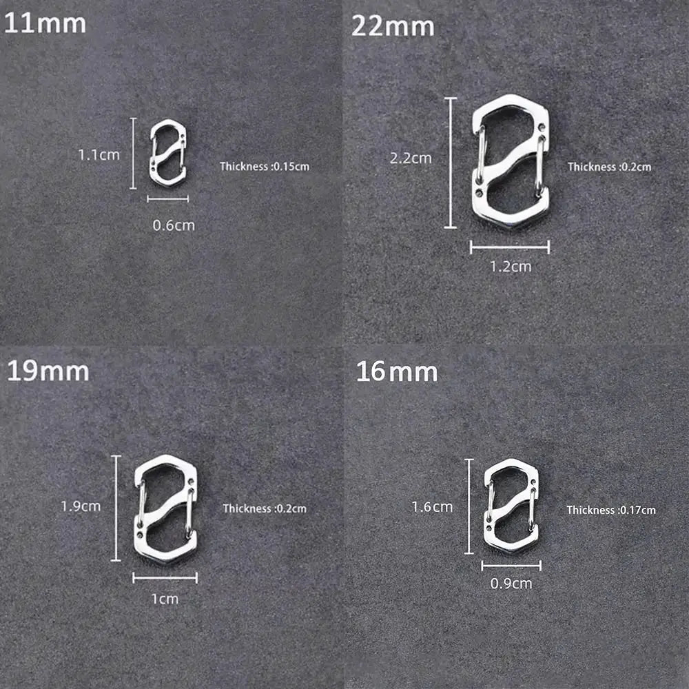 Simples Market 10pcs stainless steel S-type lockable backpack carabiners for jewelry, silver necklace clasps