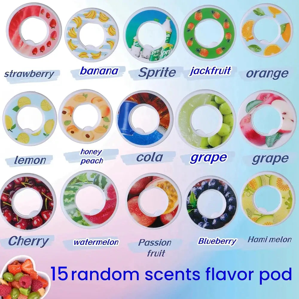 Flavor pods for water bottles, 15 assorted fruit-scent pods by Simples Market
