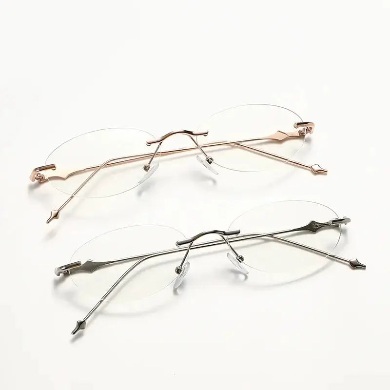 NovaVision Frameless Small Oval Photochromic Myopia Glasses With Automatic Tint For Indoor Outdoor Comfort