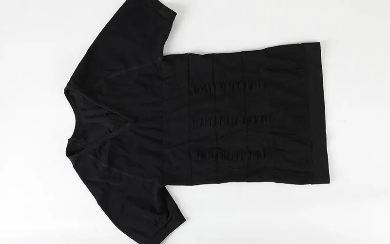 Mens slimming compression shirt black V-neck body shaper by Simples Market