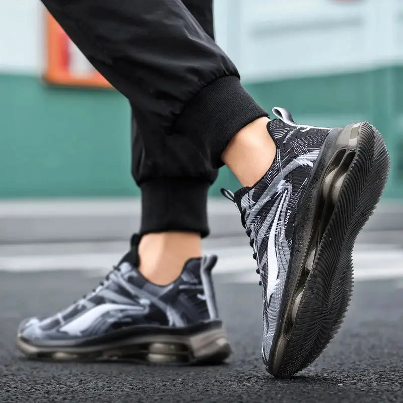 Men's Fashionable Basketball Shoes With Air Cushioning Breathable Non Slip Shock Absorbing For Outdoor Activities