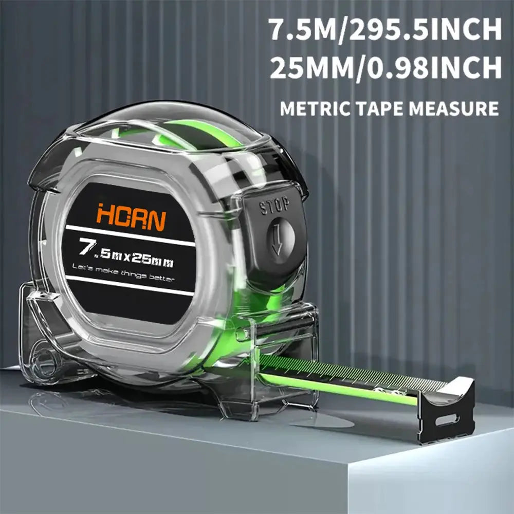 FlexiMeasure Fluorescent Tape Measure With Self Locking Mechanism 3 5 7 10m Thickened Scale Waterproof Durable