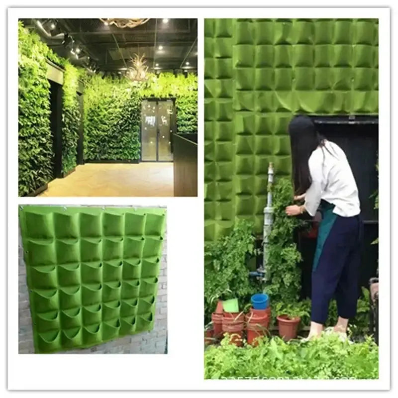 Wall Hanging Pockets Planting Bags Vertical Garden Planter Indoor Outdoor Use Home Decor Grow Bags