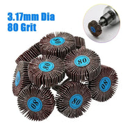 80 Grit Flap Wheel Discs With 3.0mm Shank For Dremel Rotary Tools Louver Grinding Sanding Pack