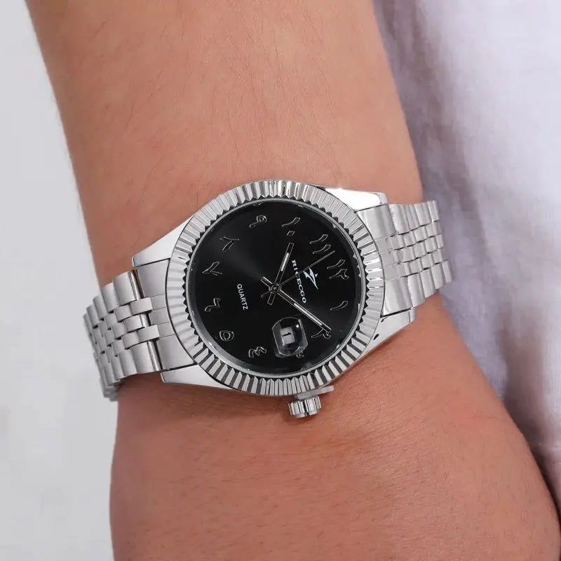 Mens Luxury Stainless Steel Quartz Wristwatch With Date Display For Classic Business And Casual Styles