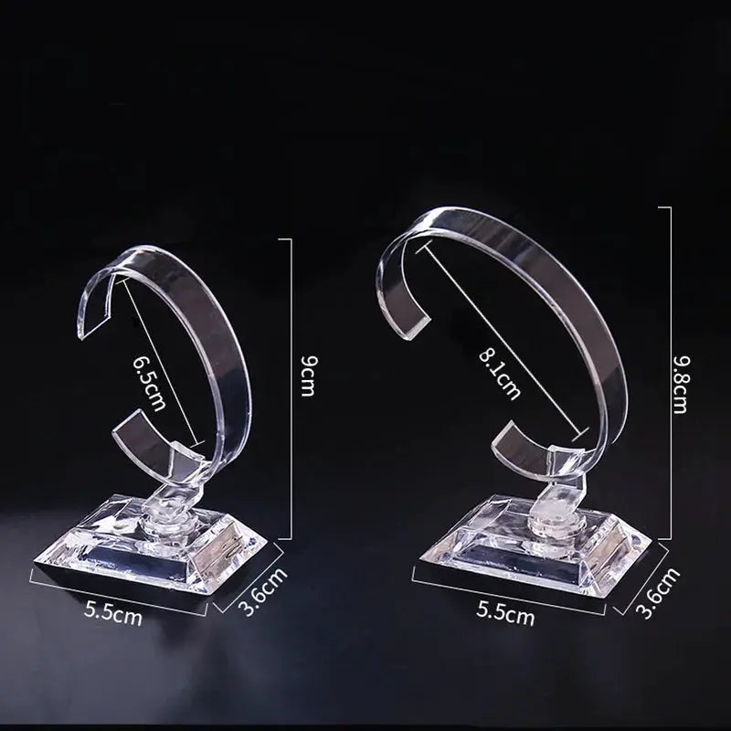 Transparent Acrylic Watch Display Stand C Shaped Frame For Bracelets Pendants And Rings