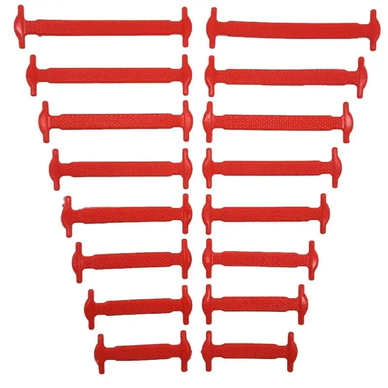 Elastic No-Tie Shoelaces, 16Pcs red silicone stretch laces for sneakers Simples Market