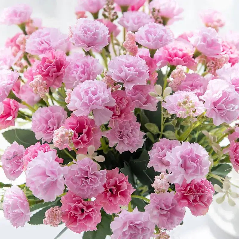 Simples Market 15-head pink carnation artificial bouquet for wedding arch decor