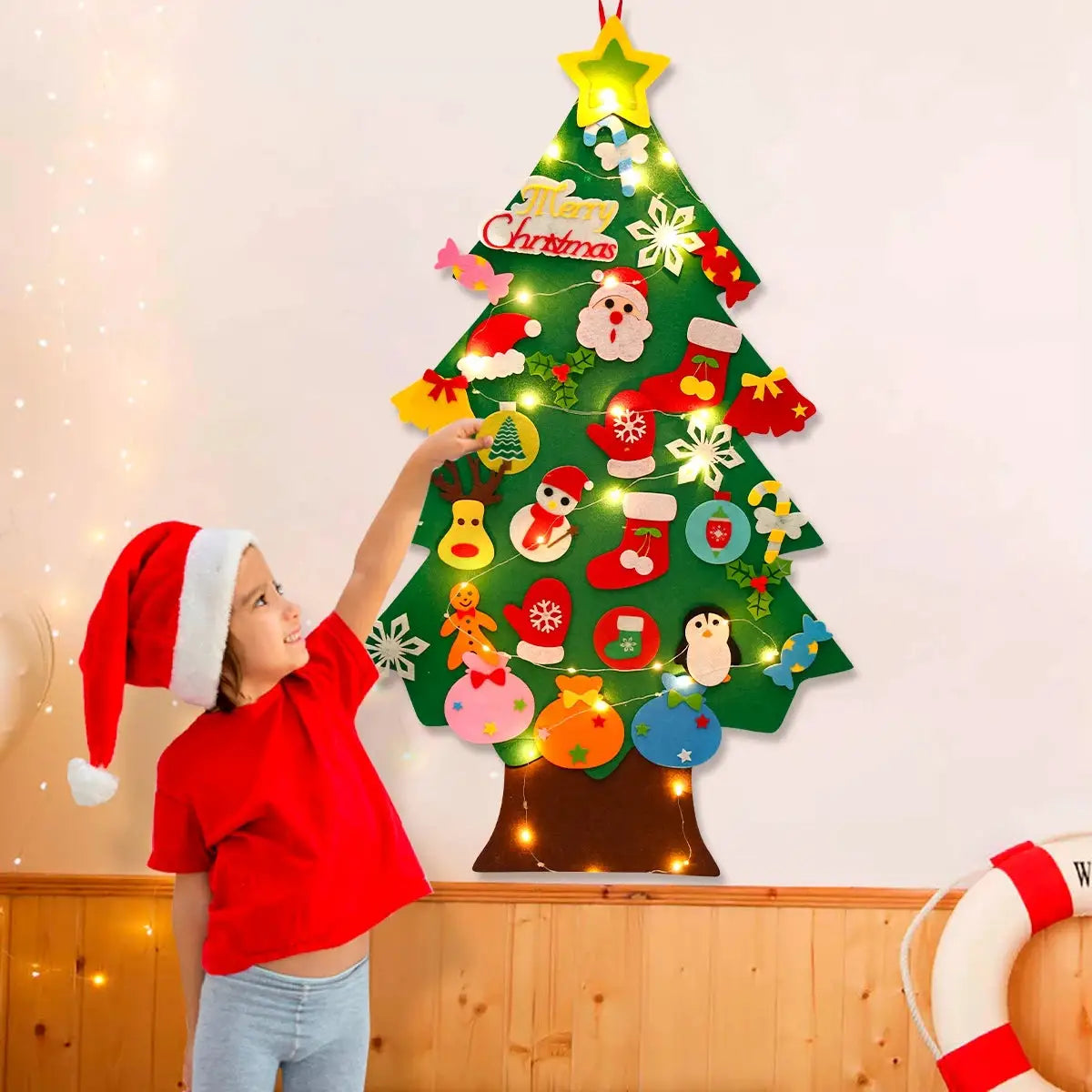 DIY Felt Christmas Tree Decoration Kit For Home Decor Xmas Navidad Noel 2025 Santa Claus Gift For Kids