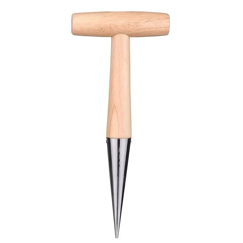 Stainless Steel Hand Dibber With Wood Handle For Sowing Seeds Transplanting Plants Planting Bulbs And Digging