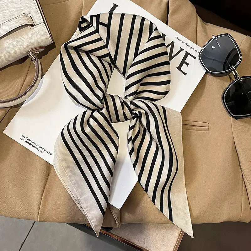 Aurora Silk Fashion Scarves For Women Silk Satin Hijab Shawl 70x70cm Luxury Square Scarf Versatile Accessory