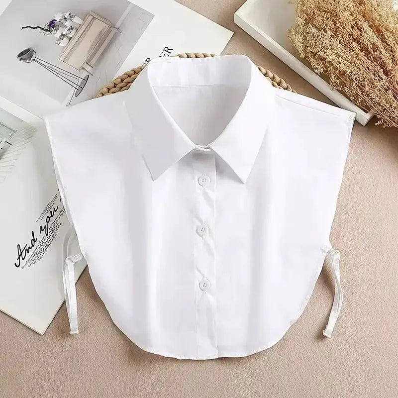 Detachable White Faux Collar With Front Tie For Women And Girls Vintage Lace Blouse Collar