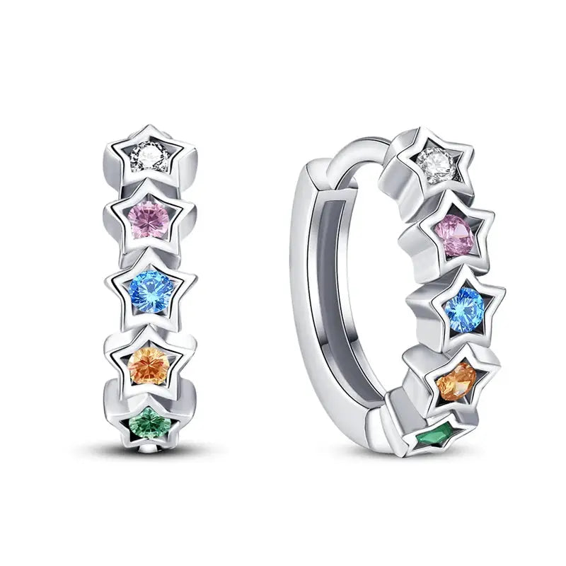 New 925 Sterling Silver Sparkling Zircon Four Leaf Clover Drop Earrings For Women Wedding Engagement Gift