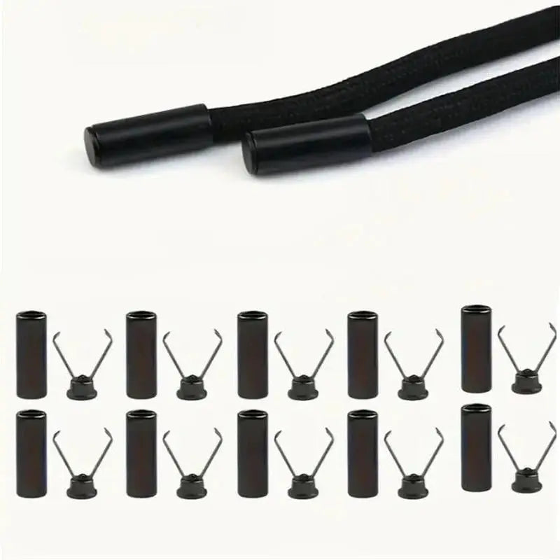20 Sets Metal Rope End Stoppers Cord Locks For Bags Shoes Garments Lanyards Zinc Alloy
