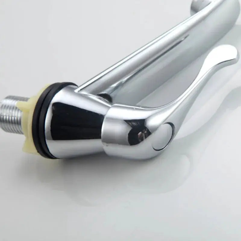 Chrome bathroom single cold water basin faucet with lever handle