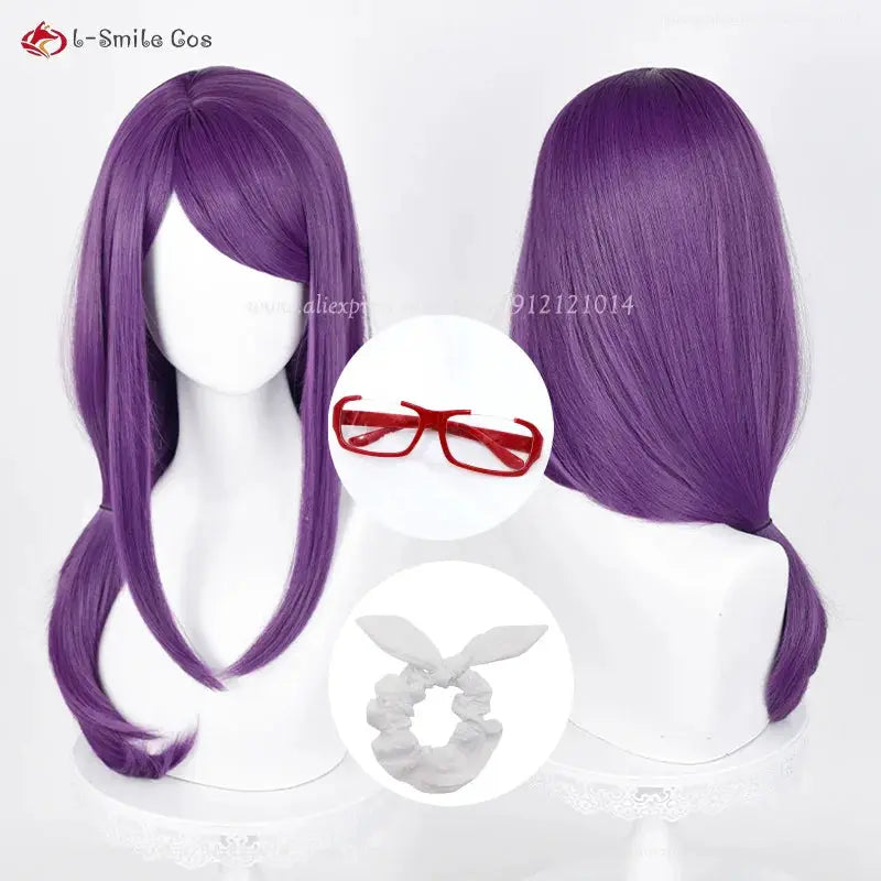 Kamishiro Rize cosplay wig, Simples Market; 70cm purple heat-resistant synthetic hair with wig cap