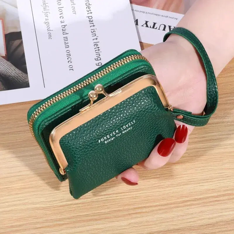 LumaLux Zero Wallet Womens Wrist Strap Card Holder With Large Capacity And Coin Clip Durable PU Material