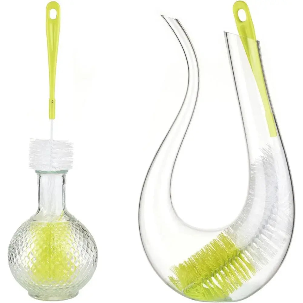 16-inch bottle brush cleaner with neon lime handle and white bristles by Simples Market
