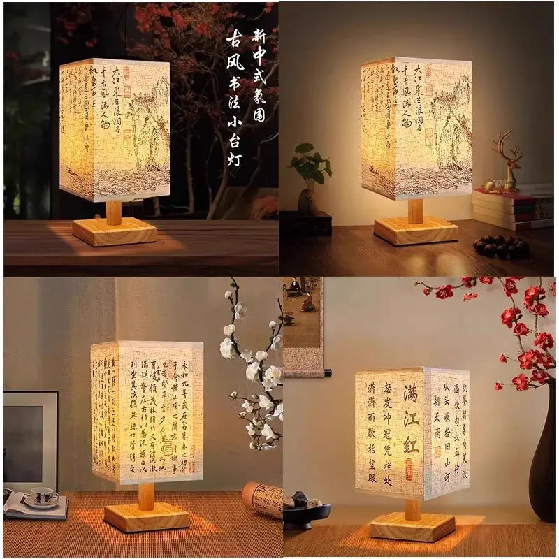 LumaNest LED Table Lamp With Fabric Lampshade Dimmable Night Light For Bedroom And Desk